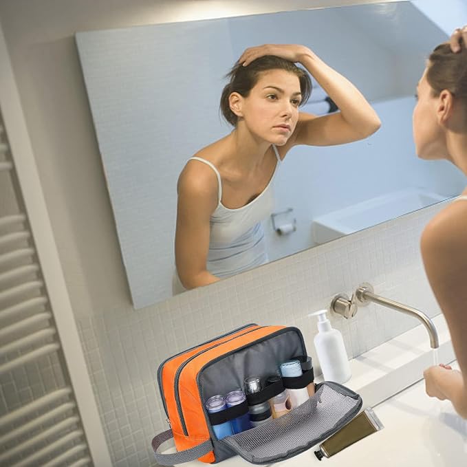 Toiletry Bag for Men/Women Hanging Dopp Kit Water Resistant Shaving Bag Small - Image 5