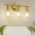 GORDNWE Modern Vanity Light Fixtures, 3 Light Brushed Gold, E26 Bulb Base by GORDNWE