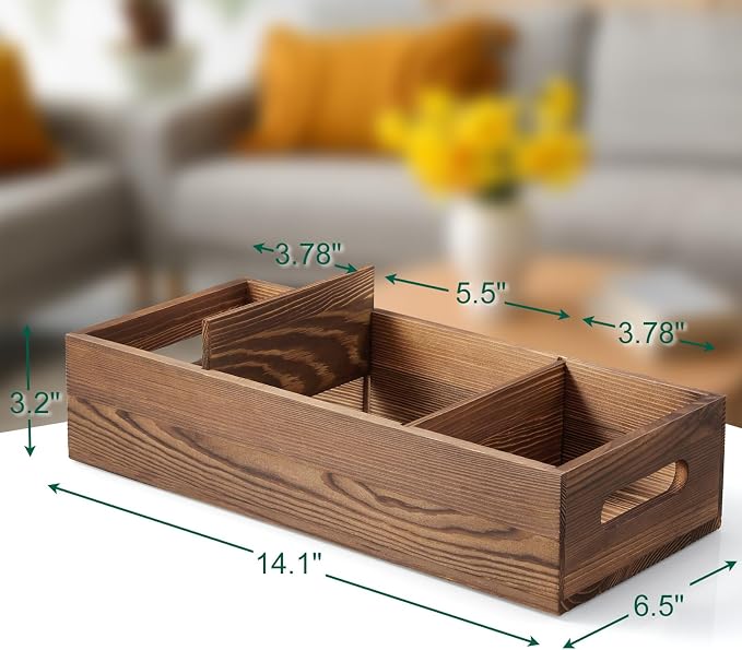 14 Inch Wood Bathroom Basket - Image 3
