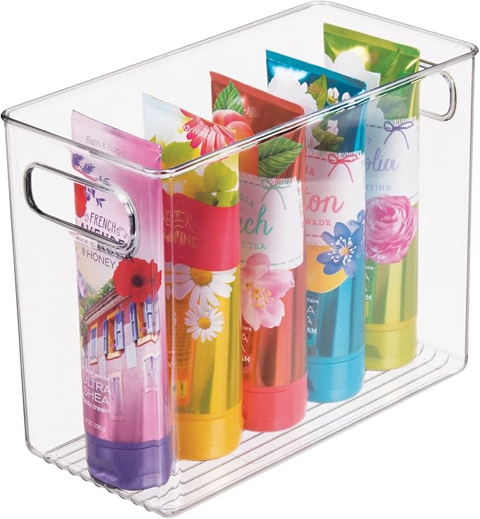 mDesign Tall Modern Stackable Plastic Storage Organizer Bin Basket by mDesign