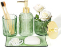 Designer Green Glass Bathroom Accessories Sets by KUKIKAN