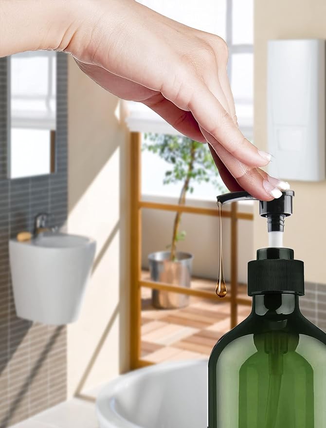 Empty Plastic Bottles with Pump Dispenser and Labels Included, Refillable - Image 5