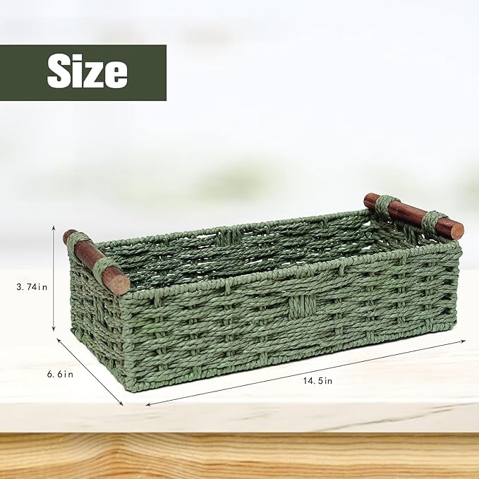 Round Paper Rope Storage Basket Wicker Baskets - Image 7