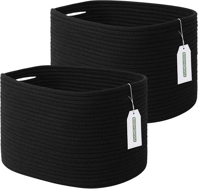 Cotton Rope Storage Basket, Woven Basket by ECDYQXVU