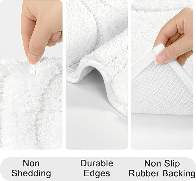 HEBE Bathroom Rugs Sets 5 Piece, Soft Absorbent Microfiber Bath Mat - Image 5