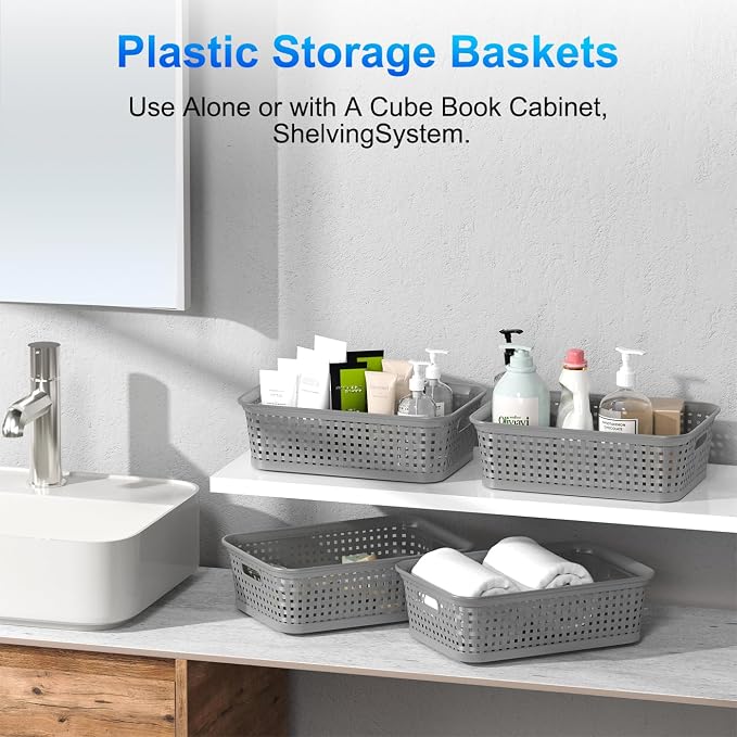 12 Pack Plastic Storage Baskets, Small Baskets - Image 7