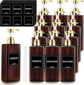Gejoy 12 Pack Amber Shampoo and Conditioner Dispenser Bottles, 17 Oz/ 500ml by Gejoy