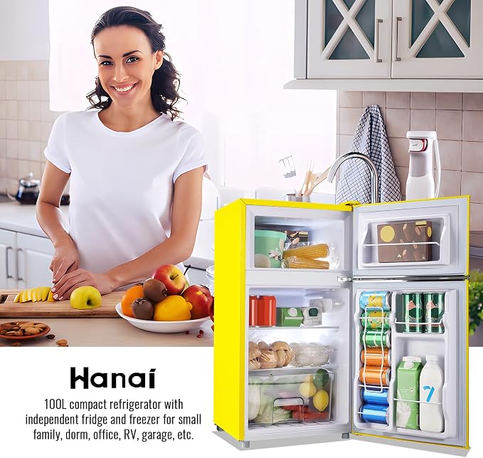 WANAI 3.5 Cu.ft Small Refrigerators Retro Mini Fridge - Image 9