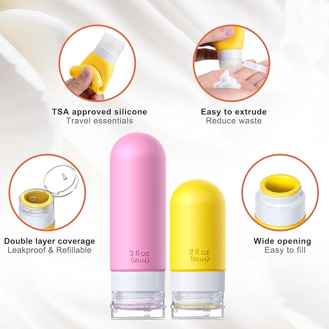 20Pack Travel Bottles for Toiletries, TSA Approved Travel Bottles Silicone - Image 3