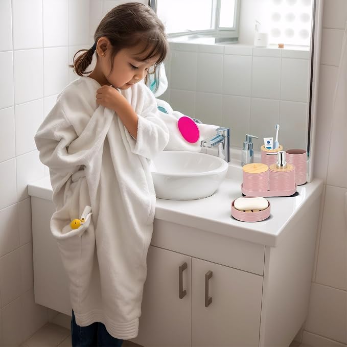 IMAVO Bathroom Accessory Set-11Pcs Pink Bathroom Accessories Set - Image 5