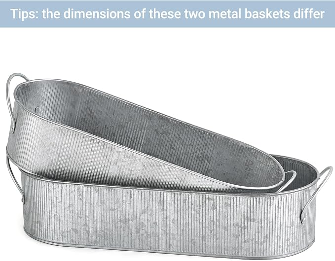 Mkono Metal Storage Basket for Toilet Tank Top Bathroom Decor, Galvanized Tray - Image 6