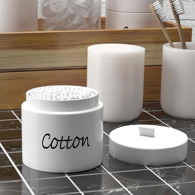 LEETOYI Ceramic Cotton Swabs Holder Organizer - Image 4
