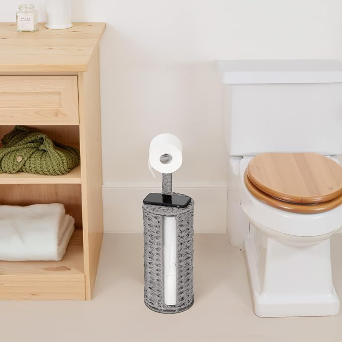 GRANNY SAYS Wicker Freestanding Toilet Paper Holder Stand - Image 9