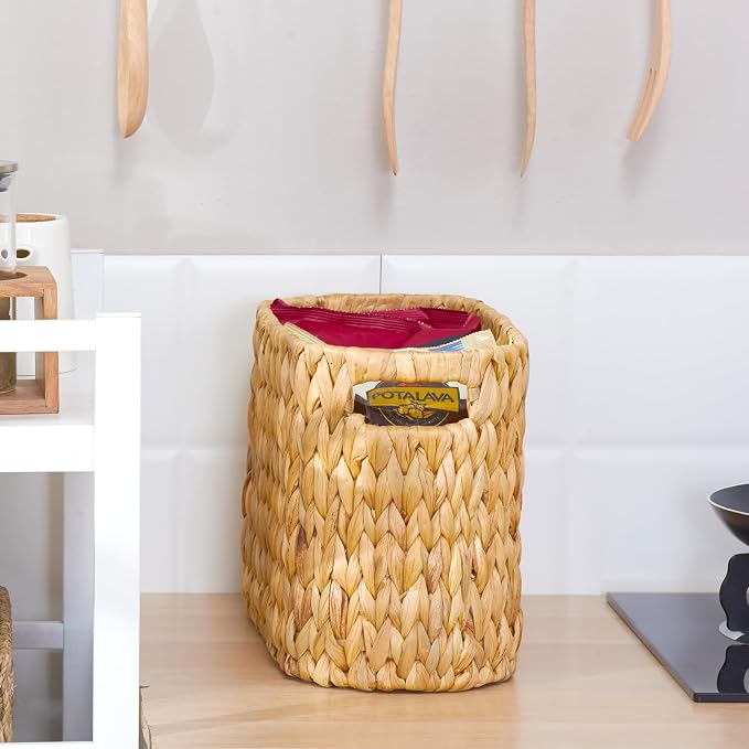 ELONG HOME Toilet Paper Storage Basket, Water Hyacinth Wicker Storage Holder - Image 6