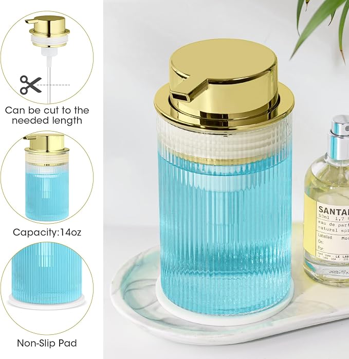 NiHome 14oz Multifunctional Glass Foaming Hand Soap Dispenser - Image 5