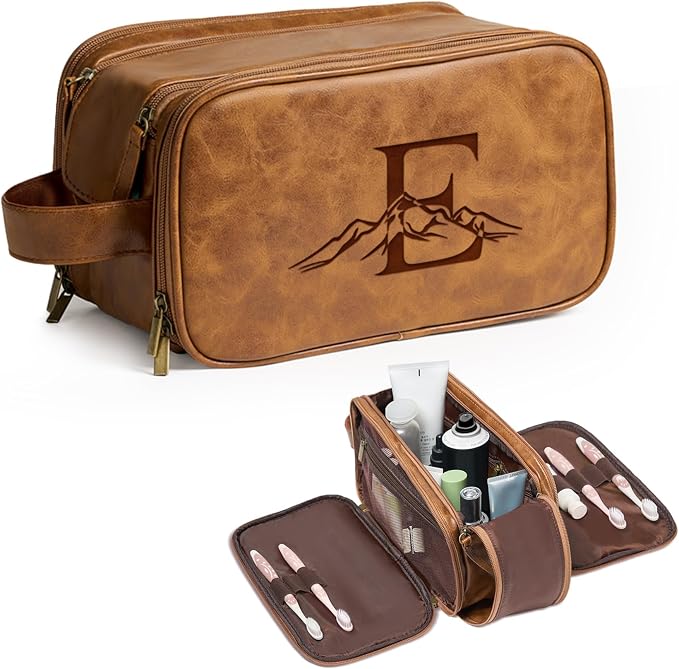 Janhavi Large Leather Toiletry Bag by Janhavi