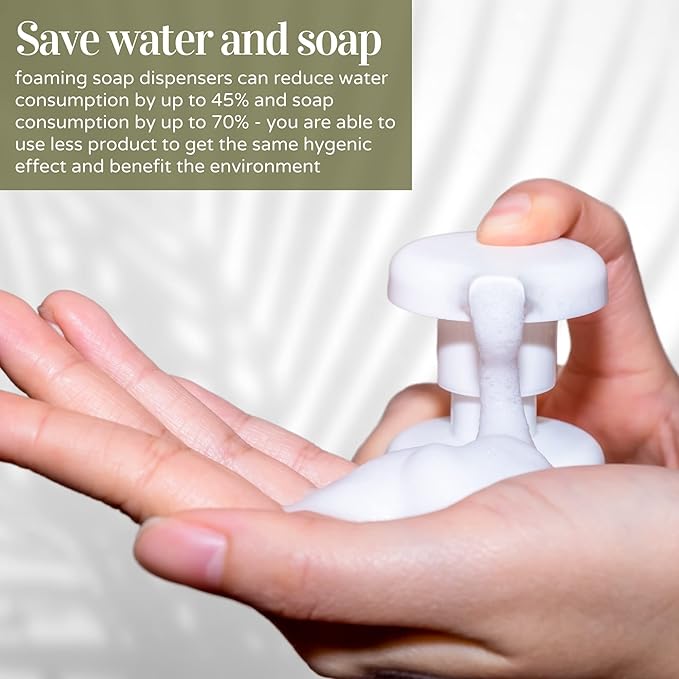 Clear Plastic Foaming Bathroom Countertop Soap Dispensers, Foaming Pump Bottles - Image 2