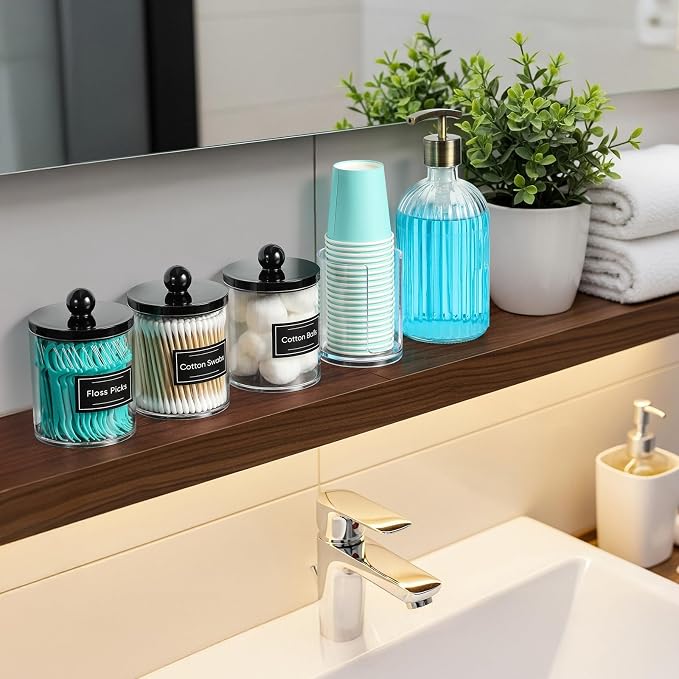 4 Pcs, Acrylic Qtip Holder Dispenser - Image 8