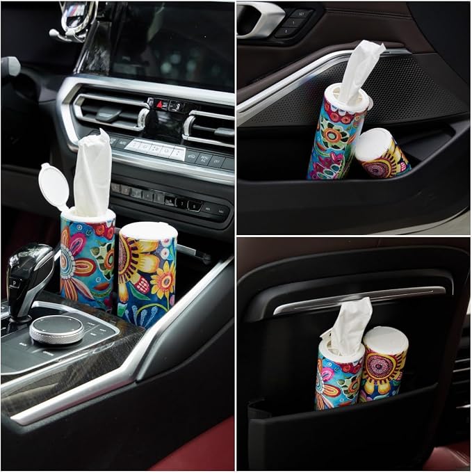 Car Tissues Holder with Facial Tissue, Car Tissue Box, Travel Tissues Cylinder - Image 5