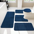 YIHOUSE Bathroom Rugs Mat Set 5 Piece Dark Blue, Memory Foam Bath Mats Sets by YIHOUSE