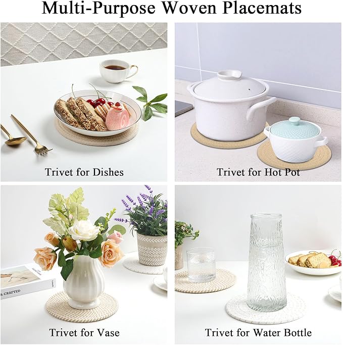 SHACOS 8 Inches Trivets for Hot Dishes, Pot Holders for Hot Pots and Pans - Image 6