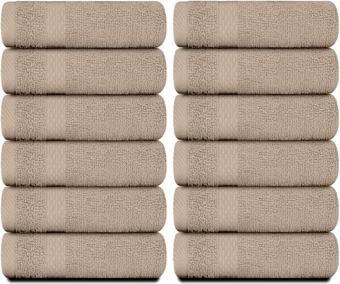 White Classic Luxury Cotton Washcloths 13x13 Inch - Image 7