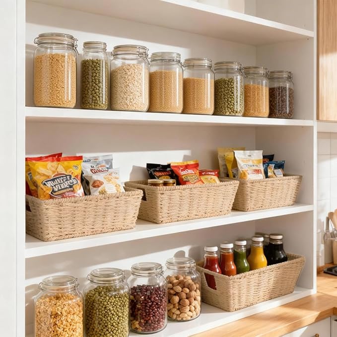 Paper Rope Storage Baskets for Shelves Organizing, Small Hand Woven Wicker - Image 6