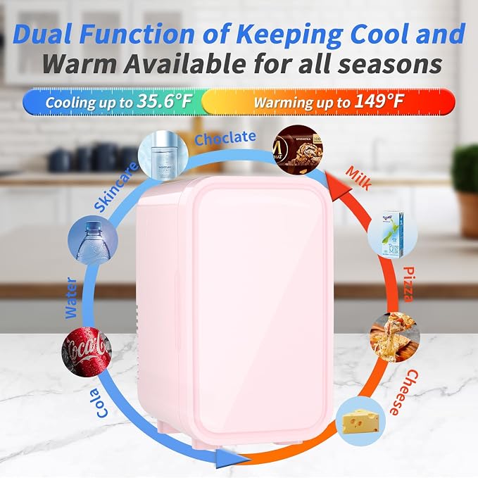 Mini Fridge, 6 Liter/8 Can 110V AC/DC Portable Thermoelectric Cooler - Image 3