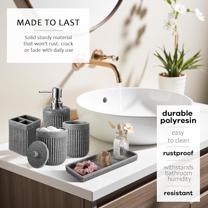 8-Piece Grey Bathroom Sets - Image 2