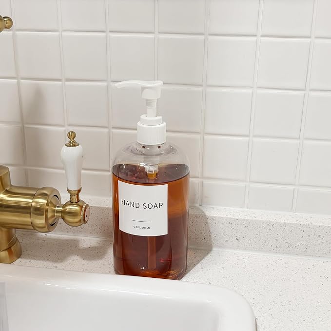 Soap Dispenser with Waterproof Labels, Thickened Plastic Hand Soap Dispenser - Image 4
