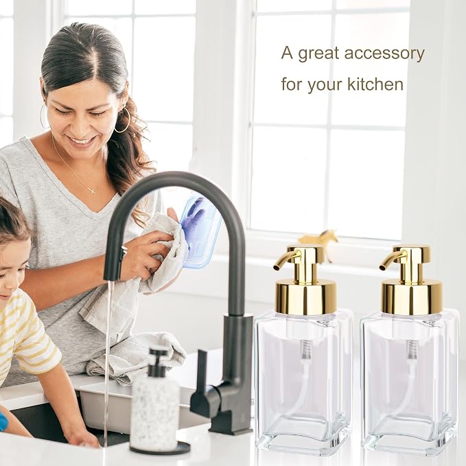Foaming Soap Dispenser with Stainless Steel Pump, 12oz Refillable Glass Liquid - Image 5