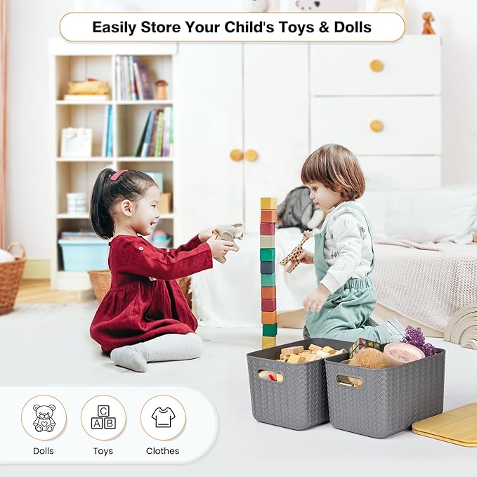 4 Packs Storage Bins with Bamboo Lids - Image 6