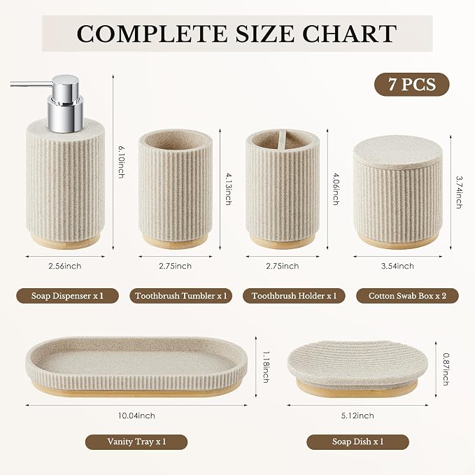 7PCS Bathroom Accessories Set, - Image 6