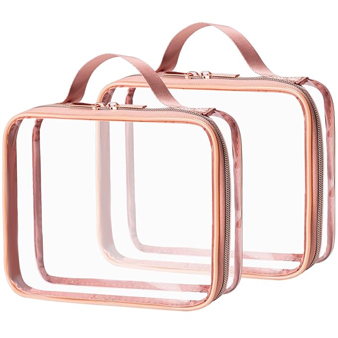 MODENGKONGJIAN TSA Approved Clear Toiletry Bag, 2 Pack Clear Quart Size Travel by MODENGKONGJIAN