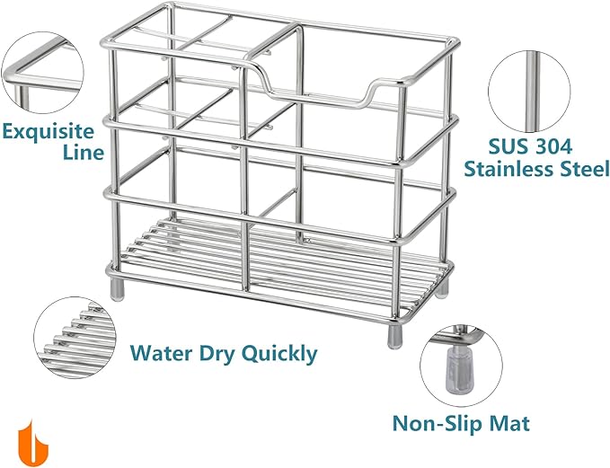 Urbanstrive 304 Stainless Steel Bathroom Toothbrush Holder Toothpaste Holder - Image 3