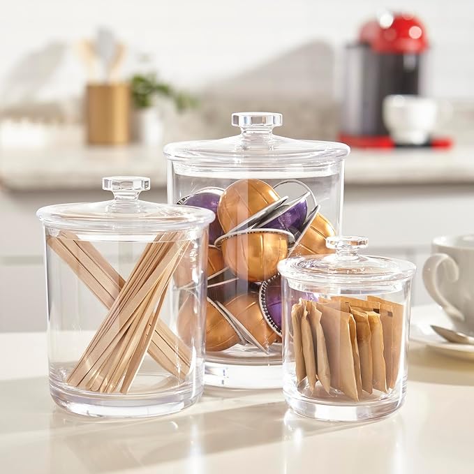 STORi 3-Pack Premium Quality Clear Plastic Qtip and Cotton Ball Holders - Image 4