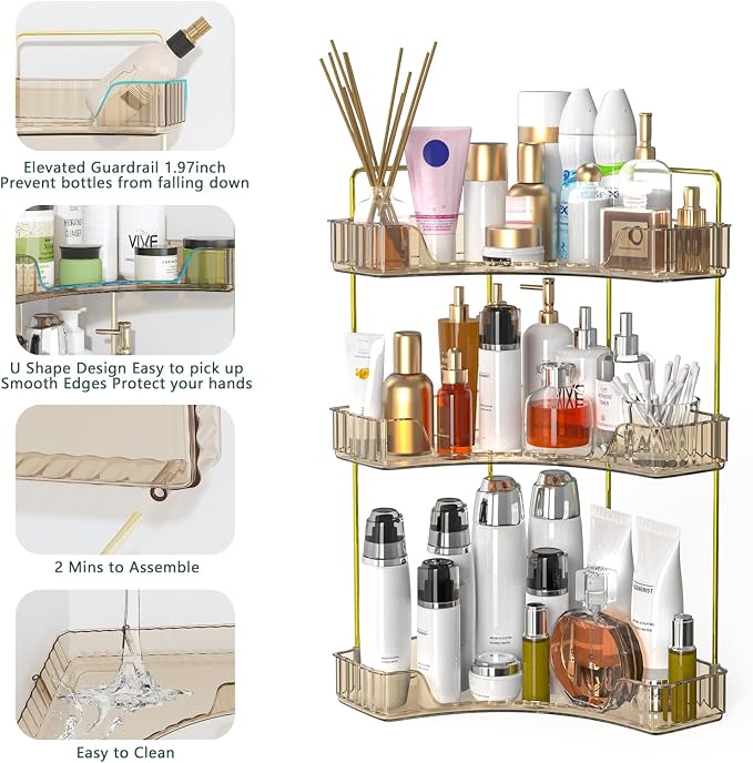 Webetop Countertop Bathroom Organizer 3 Tier Corner Organizer - Image 5
