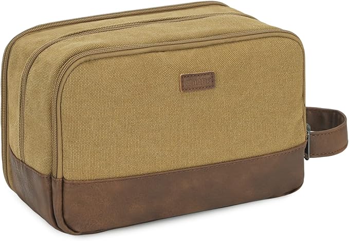 WANDF Travel Toiletry Bag for Men Large Toiletries Shaving Bag Water Resistant by WANDF