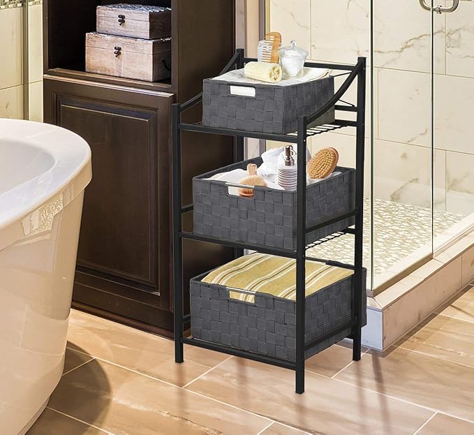Sorbus Storage Baskets for Organizing, Mesh Hand-Woven Design, Linen Closet - Image 3