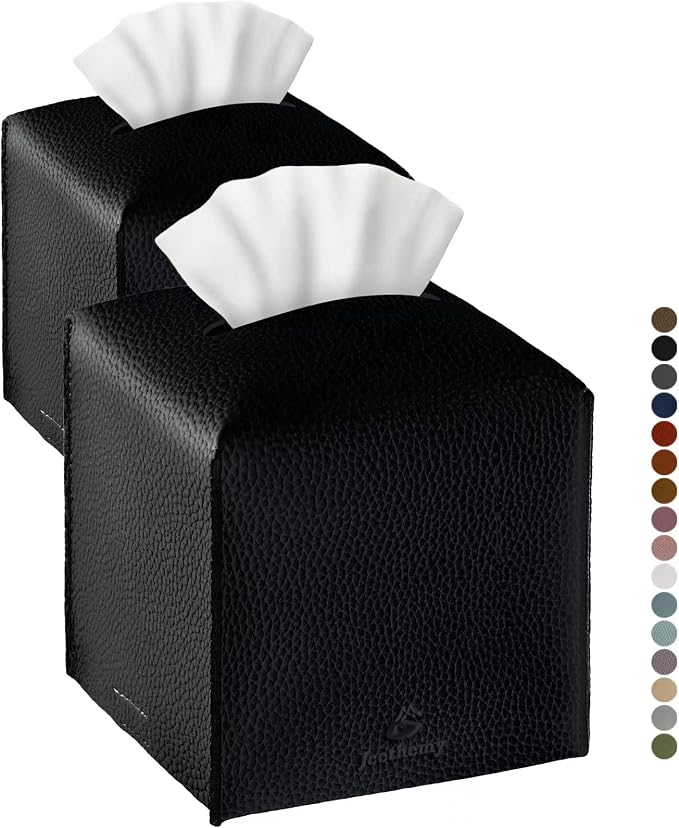 Tissue Box Cover, Jeethemy Square PU Leather Tissue Box Holder, Modern Tissue by Jeethemy