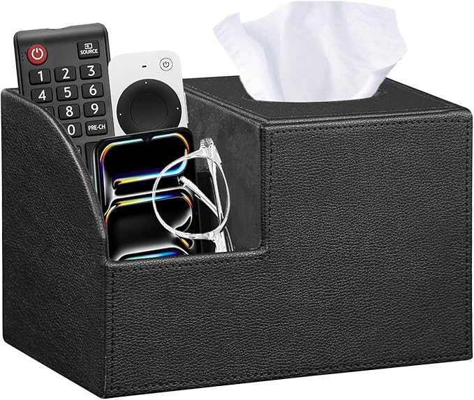 PU Leather Square Tissue Box Cover by BLIENCE