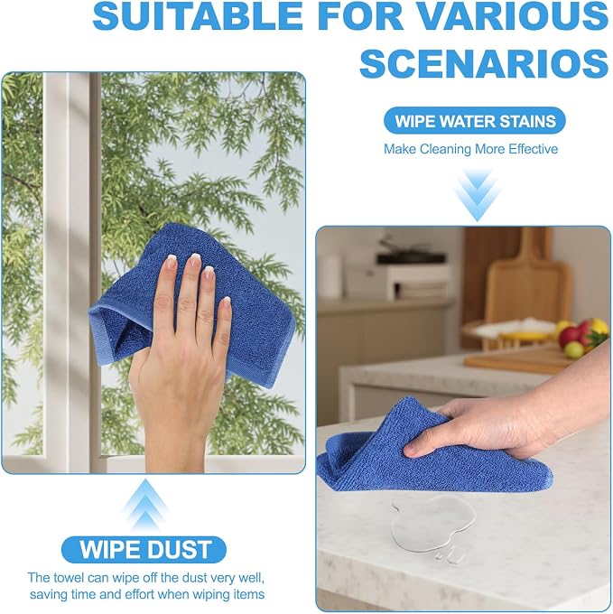 12 Pack 100% Cotton Wash Cloth, 12x12 Inch Highly Absorbent and Soft Feel - Image 7