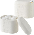 Bathroom Qtip Holder Container, Travertine Stone Look Storage Jars by Haocoott