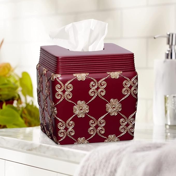 Zahari Home 2pc Elegant Rose Luxury Bathroom Accessories Set Modern Shower - Image 3