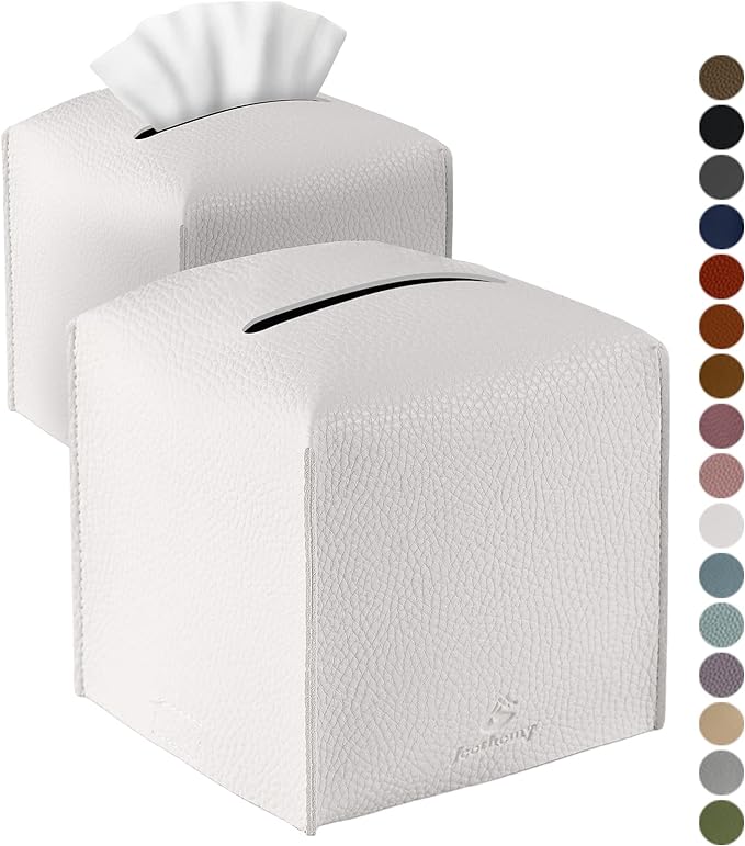 Tissue Box Cover, Jeethemy Square PU Leather Tissue Box Holder, Modern Tissue by Jeethemy