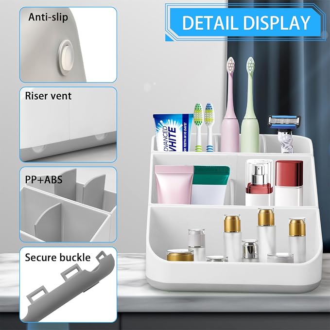 Toothbrush Holder for Bathroom, Detachable for Easy Cleaning Multi-Functional - Image 3