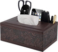 Tissue Box Cover Rectangle Retro Tissue Box Holder PU Leather Facial Tissues by XNONE