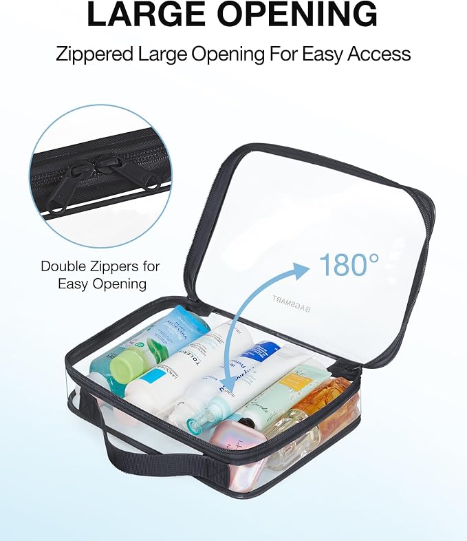 BAGSMART Clear Toiletry Bag, TSA Approved Travel Toiletry Bag Carry On Travel - Image 3