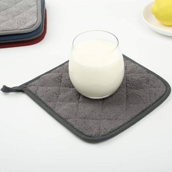 100% Cotton Kitchen Everyday Basic Terry Pot Holder Heat Resistant Coaster - Image 6