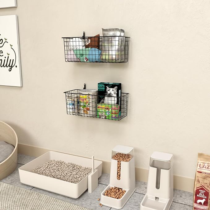 2 Sets Extra Large Hanging Wall Basket, WallmountedFruit Vegetable Toy Snack - Image 6